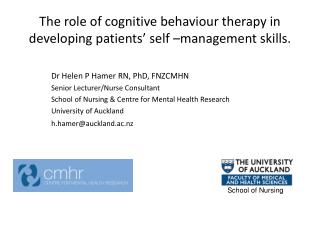 The role of cognitive behaviour therapy in developing patients’ self –management skills.