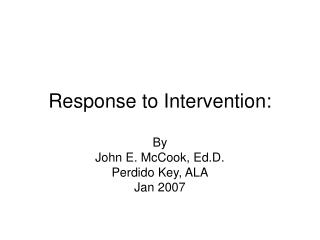 Response to Intervention: