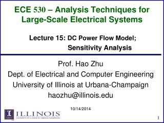 ECE 530 – Analysis Techniques for Large-Scale Electrical Systems