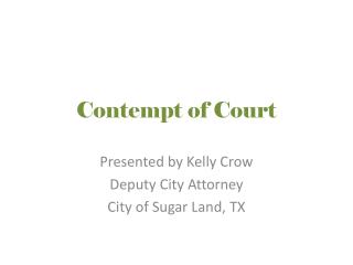 Contempt of Court