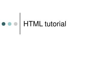 HTML tutorial