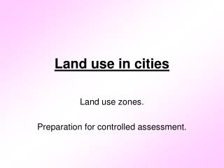 Land use in cities