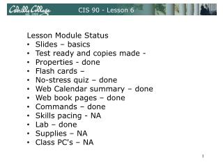 CIS 90 - Lesson 6