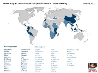 Bangladesh Bolivia Cambodia China Colombia El Salvador Guatemala Guyana Indonesia Kenya Malawi