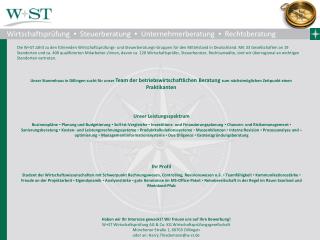 Wirtschaftsprüfung ▪ Steuerberatung ▪ Unternehmerberatung ▪ Rechtsberatung