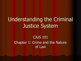 Understanding the Criminal Justice System