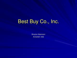 Best Buy Co., Inc.