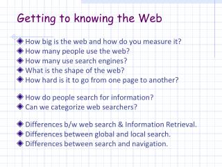 Getting to knowing the Web
