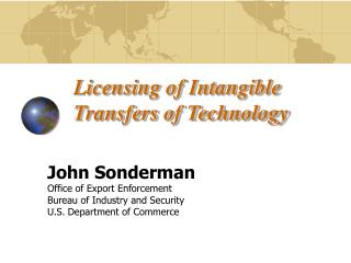 Licensing of Intangible Transfers of Technology