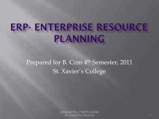 ERP- Enterprise Resource Planning