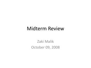 Midterm Review