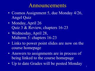 Announcements