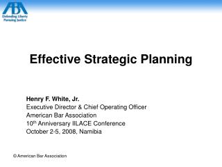 Effective Strategic Planning