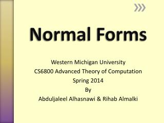 Normal Forms