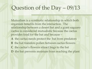 Question of the Day – 09/13