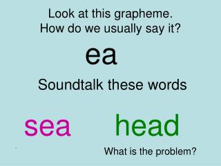 Look at this grapheme. How do we usually say it?