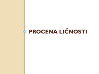 Procena ličnosti
