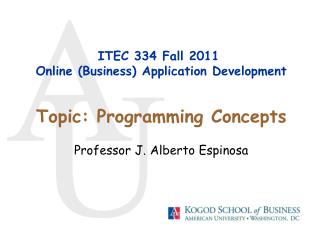 ITEC 334 Fall 2011 Online (Business) Application Development
