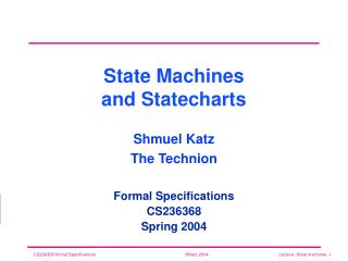 State Machines and Statecharts