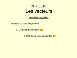 PHY 5043 Les vecteurs