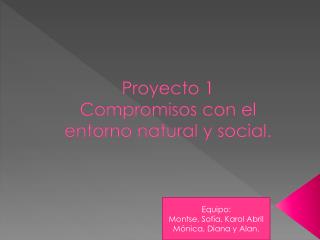 Proyecto 1 Compromisos con el entorno natural y social.