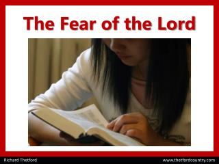 The Fear of the Lord