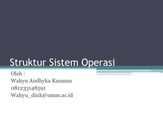 Struktur Sistem Operasi