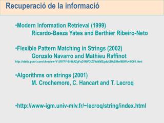 Recuperació de la informació