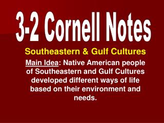 Southeastern &amp; Gulf Cultures