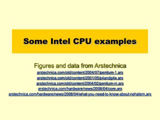 Some Intel CPU examples