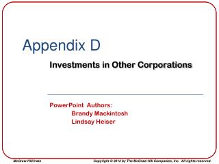 Appendix D