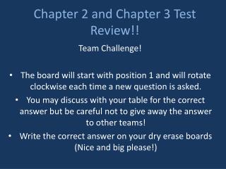 Chapter 2 and Chapter 3 Test Review!!