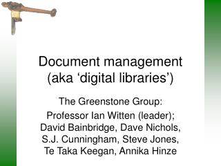 Document management (aka ‘digital libraries’)