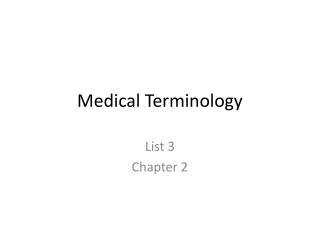 Medical Terminology