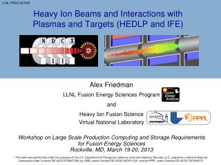 Heavy Ion Beams and Interactions with Plasmas and Targets (HEDLP and IFE)