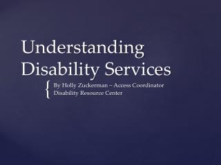 Understanding Disability Services