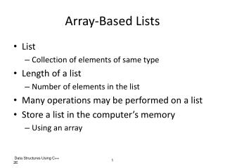 Array-Based Lists