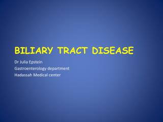 Biliary Tract Disease