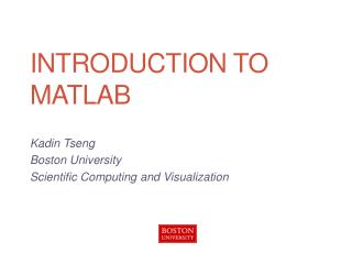 Introduction to MATLAB