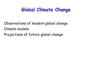 Global Climate Change