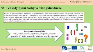 58.1 Zásady psaní čárky ve větě jednoduché