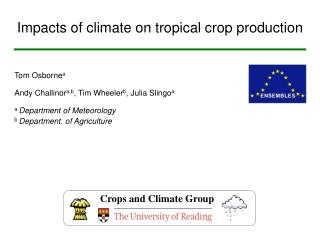 Impacts of climate on tropical crop production