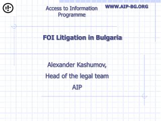 FOI Litigation in Bulgaria