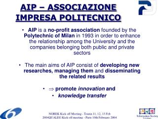 AIP – ASSOCIAZIONE IMPRESA POLITECNICO