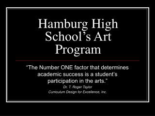 Hamburg High School’s Art Program