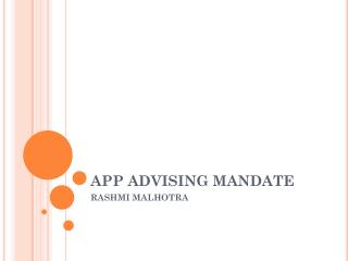 APP ADVISING MANDATE