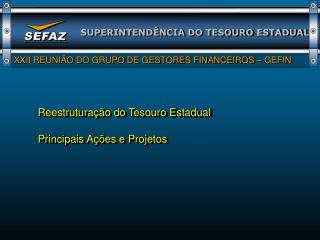 Reestruturação do Tesouro Estadual