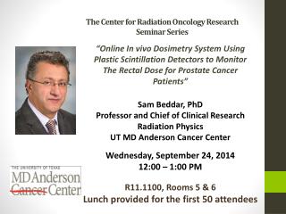 The Center for Radiation Oncology Research Seminar Series