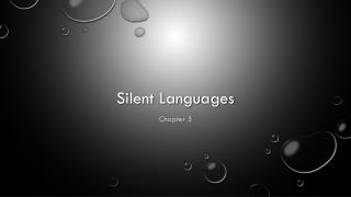 Silent Languages