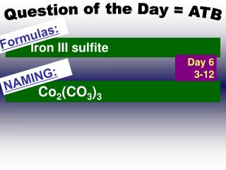 Question of the Day = ATB